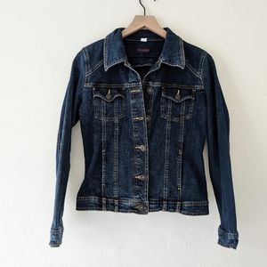 Vintage 90s Y2K Wrangler Dark Denim Jean Jacket Size M